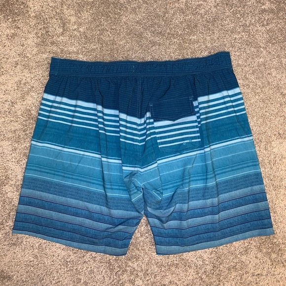 Ocean Coast Advantage Blue & White Swim Trunks 3X - Picture 9 of 10